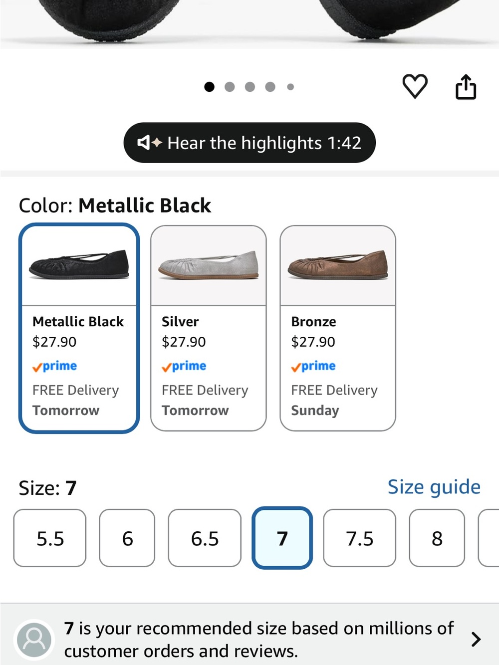 Project Cloud Women’s Black Micro-suede Ballet Flats with Mary Jane Strap - Picture 7 of 7
